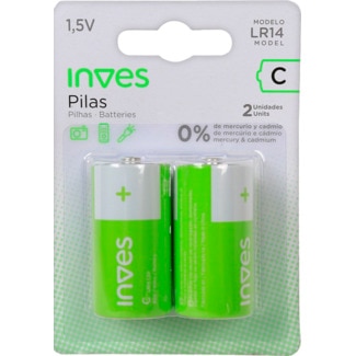 Pilha Alcalina LR-14 C embalagem 2 unidades - Inves