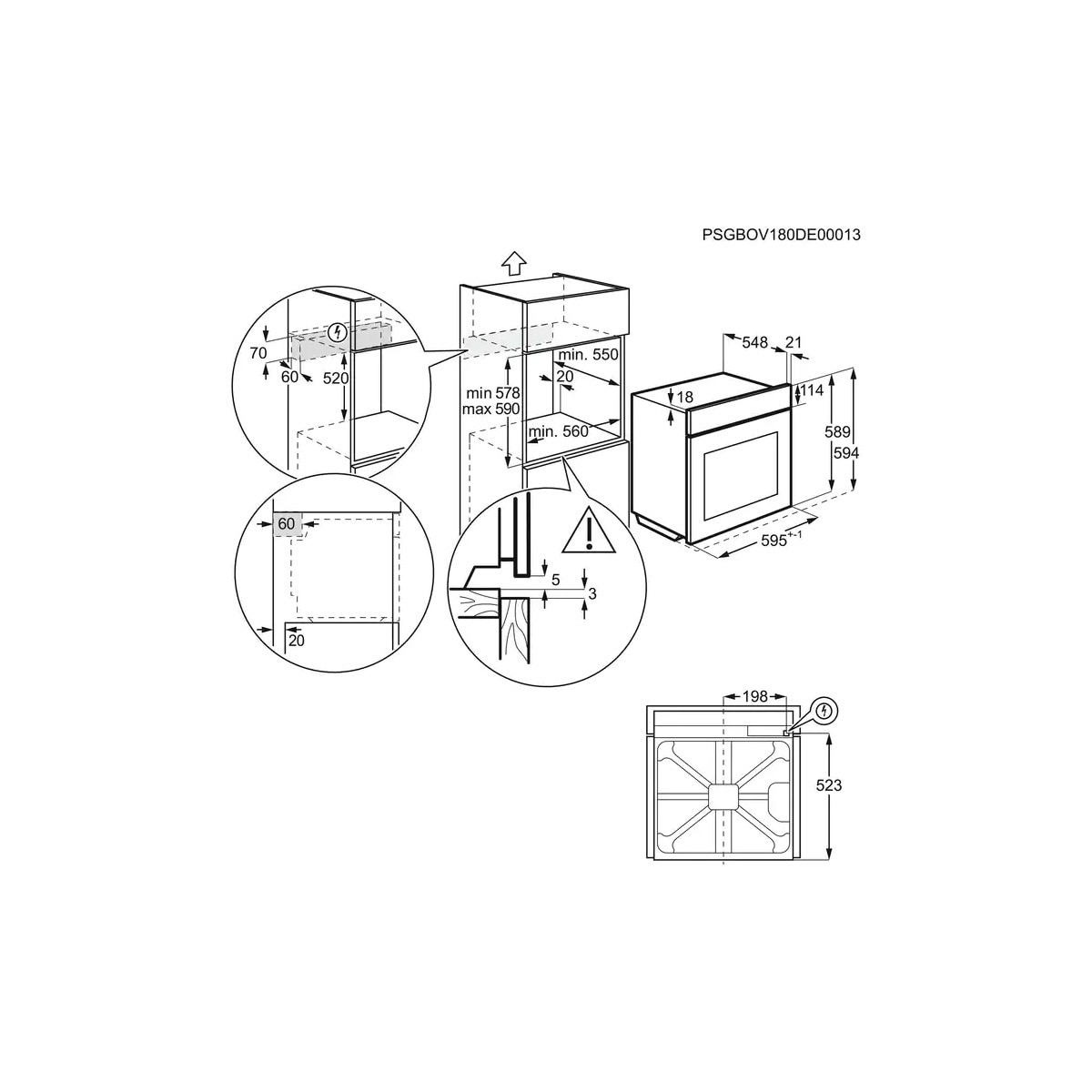Horno multifunción Electrolux limpieza pirolítica, SurroundCook - EOF4P56X Inox antihuellas-2