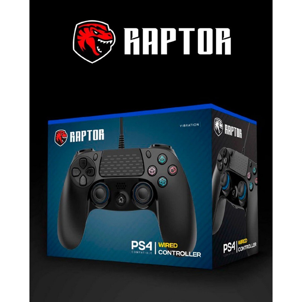 Comando com Fio Raptor - PlayStation 4 Preto-1