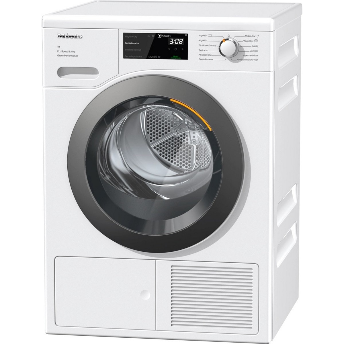 Máquina de Secar Roupa Miele TCF760WP EcoSpeed&8kg com Bomba de Calor e DryCare 40 e de 8 Kg - Branco Lótus Branco-1