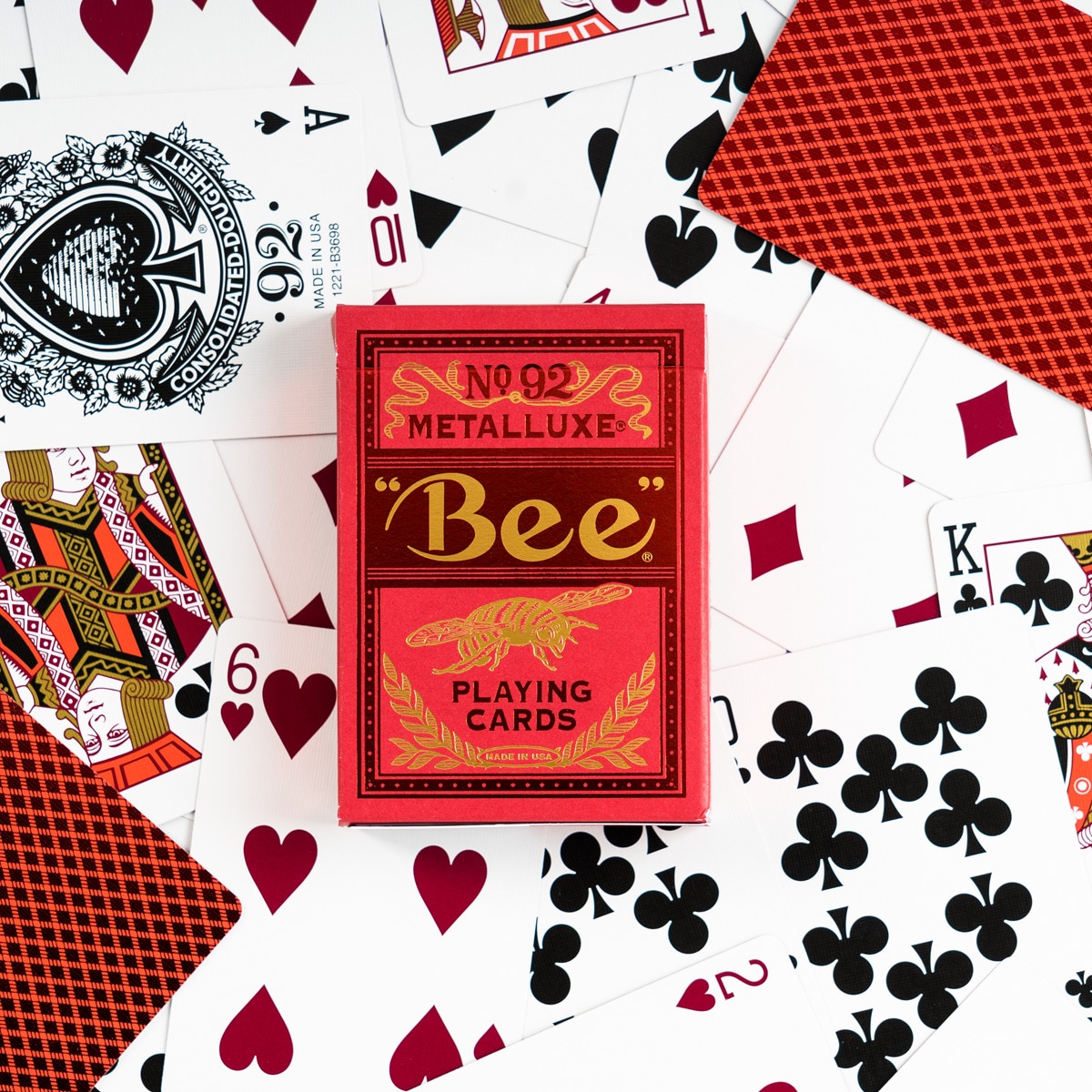 Baralho de póker Bee Metalluxe Red 3