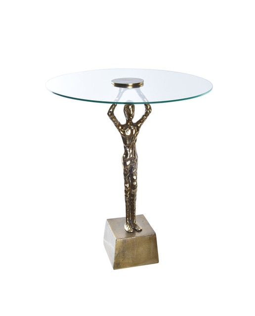 Imagen 0 de Mesita auxiliar aluminio cristal 46 x 46 x 57 hombre