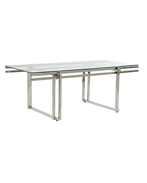 Imagen 0 de Mesa cafe ino x  cristal 120 x 60 x 45 plateado