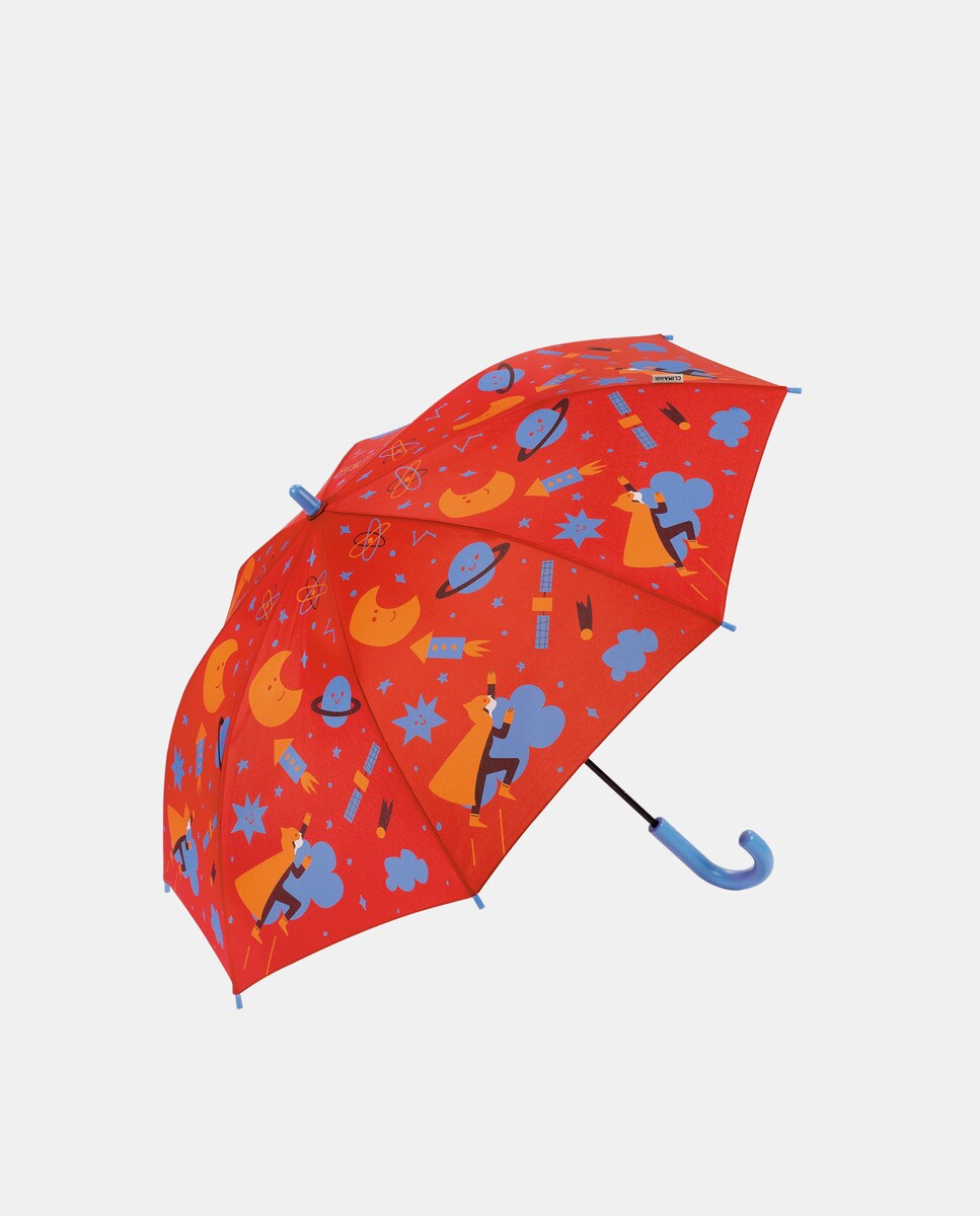 Guarda-Chuva Infantil Manual com Estampado de Fantasia Vermelho-1
