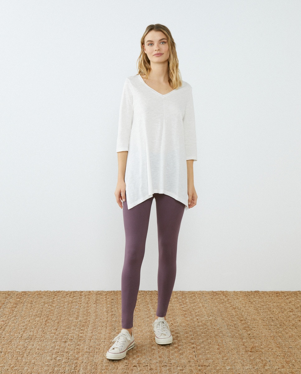 Tshirt à manches 3/4 et col en V