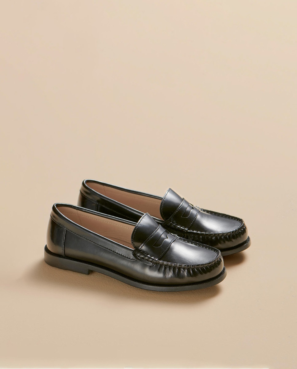 Mocassins à barrette avec semelle en caoutchouc