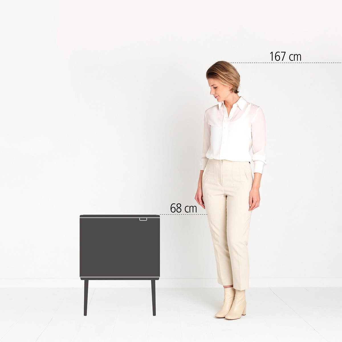 Balde do Lixo para Reciclagem BO Touch Bin 3 X 11 L Champanhe-6