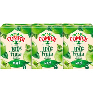 Maçã 100% Fruta Pack 3 embalagem 200 ml cl - Compal