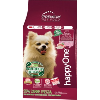 Alimento Seco para Cão de Raça Pequena sabor Carne Fresca de Aves e Arroz embalagem 4 kg - Happyone