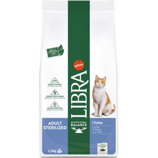 Alimento Seco para Gato Adulto Estrelizado sabor Atum embalagem 1,5 kg - Libra