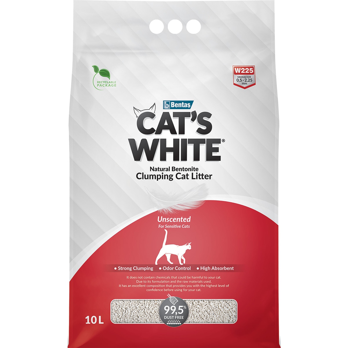 Areia para Gato NaturaL Bentonite embalagem 10 L
