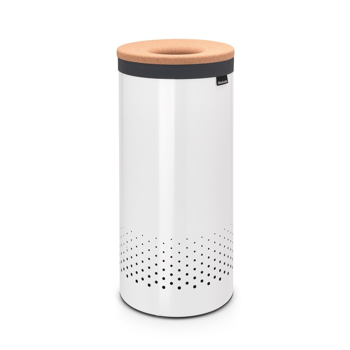 Cesta da roupa de 35 l com tampa de cortiça Linn Brabantia Branco-1