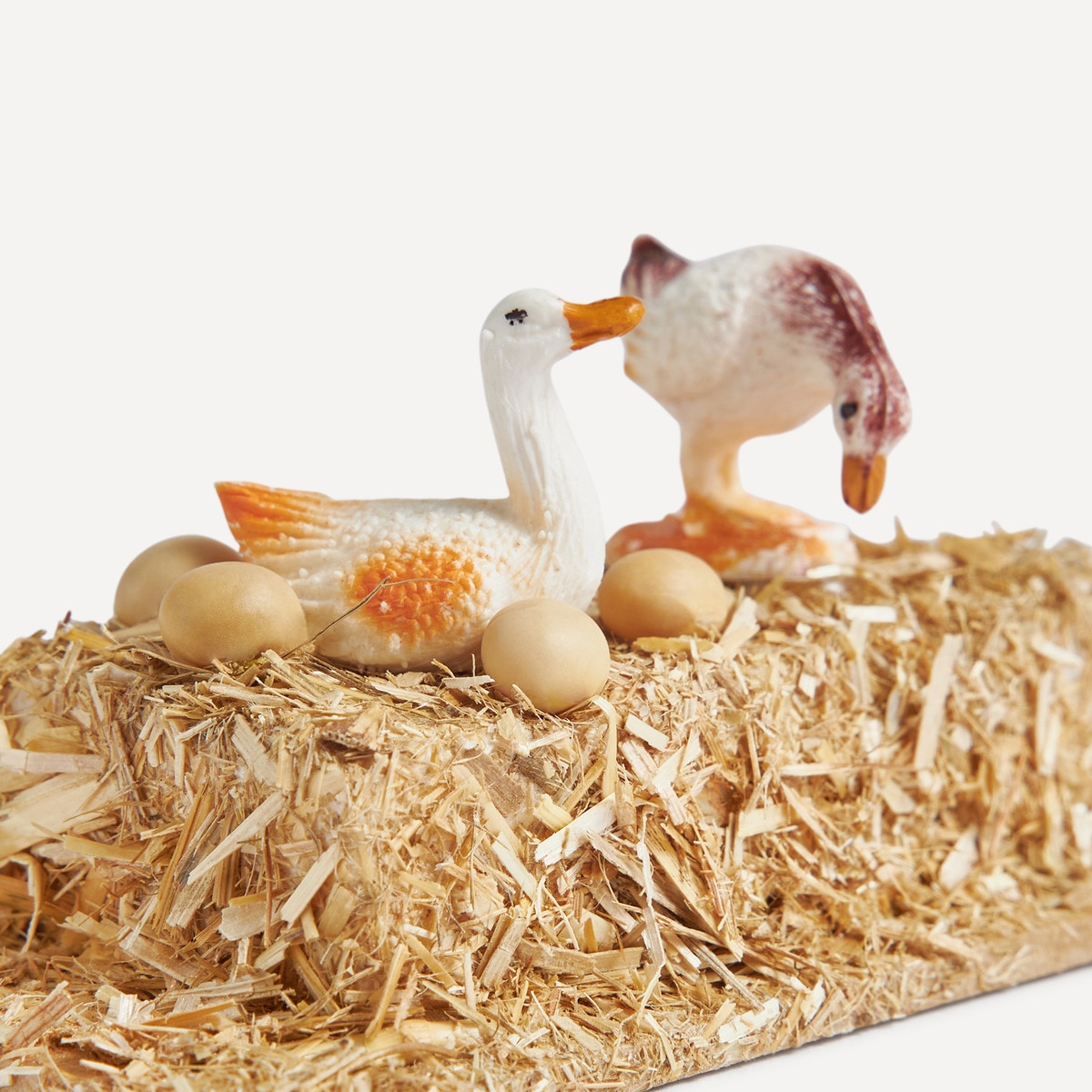 Par de Patos com Fardo de Palha para o Presépio Natural-3