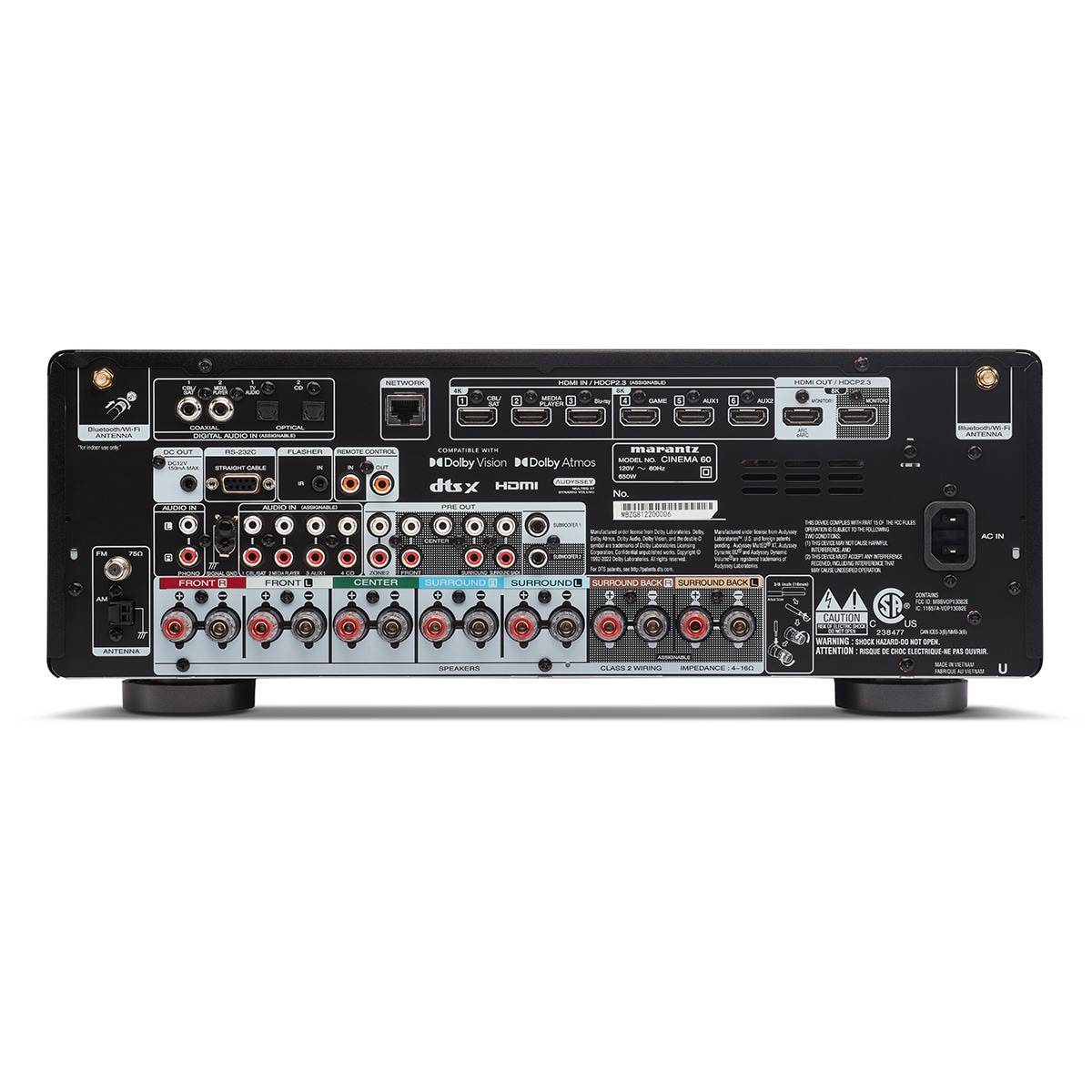 Receptor  AV Marantz CINEMA 60, 7.2, 100W por canal, plata Plata-4