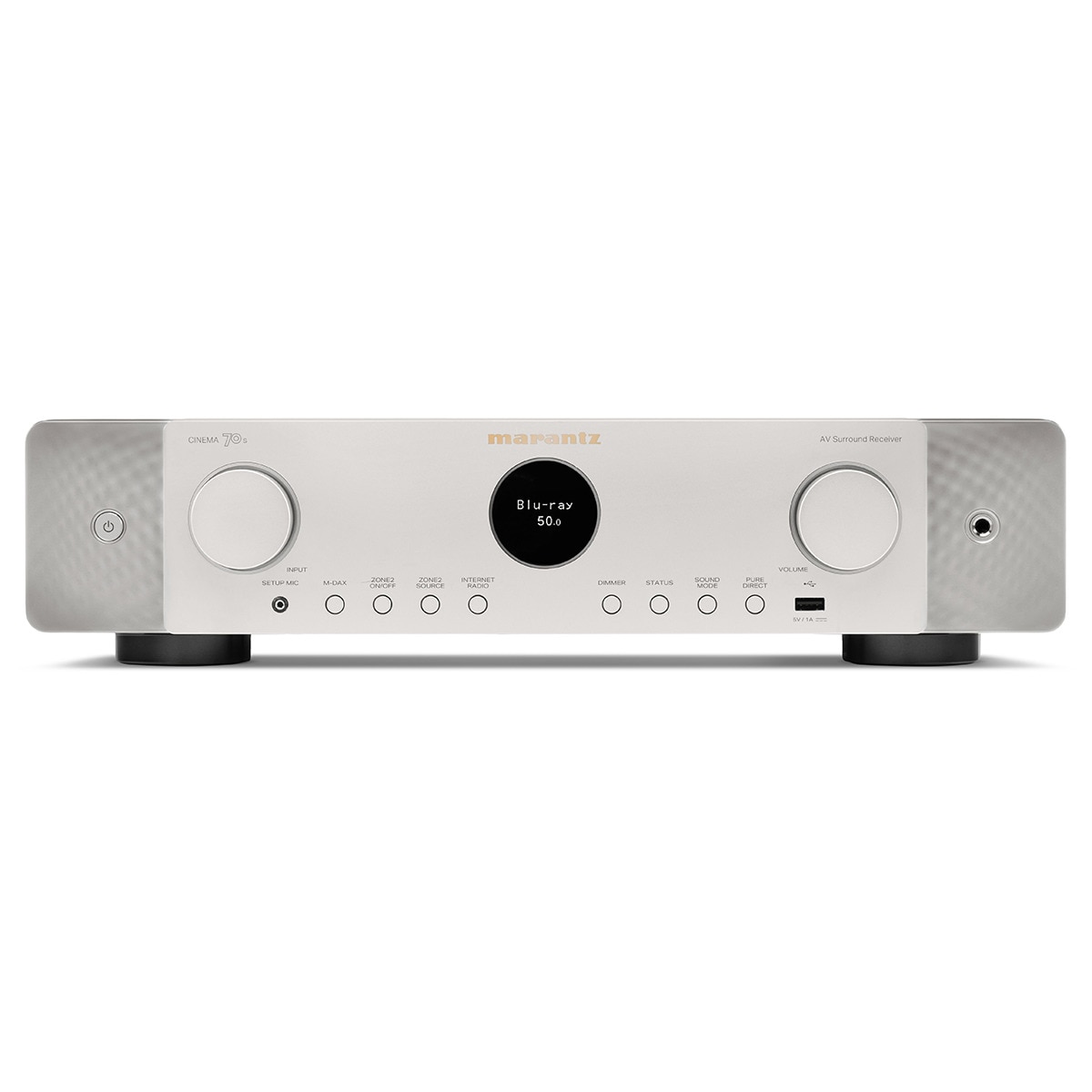 Receptor AV ultradelgado Marantz CINEMA 70s, 7.2, 50W por canal, plata Plata-1