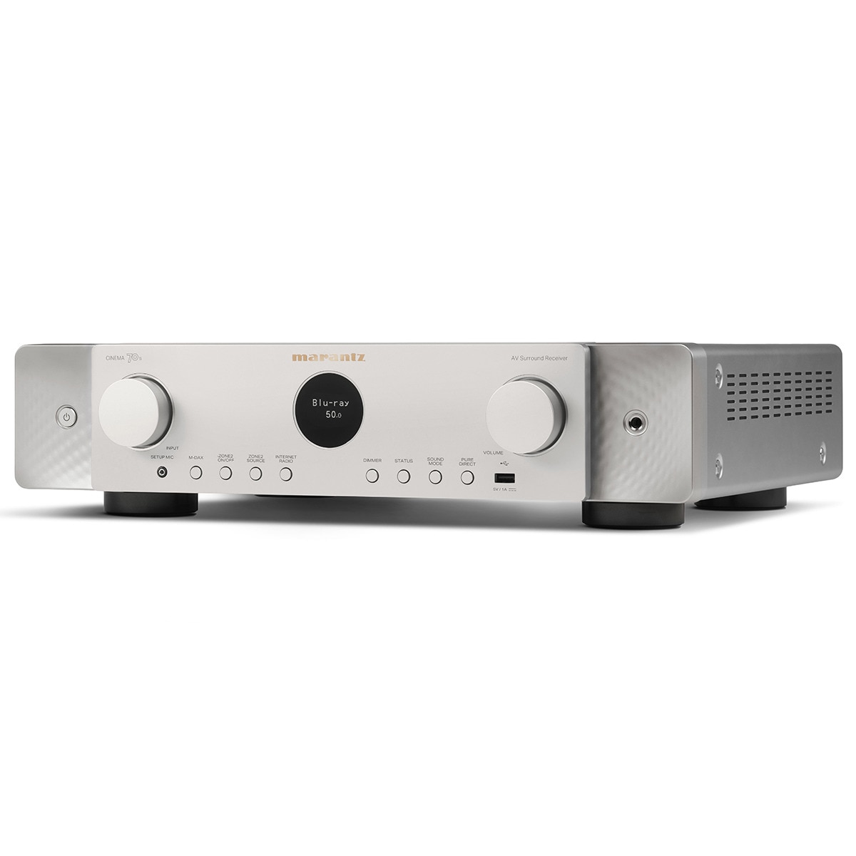 Receptor AV ultradelgado Marantz CINEMA 70s, 7.2, 50W por canal, plata Plata-2