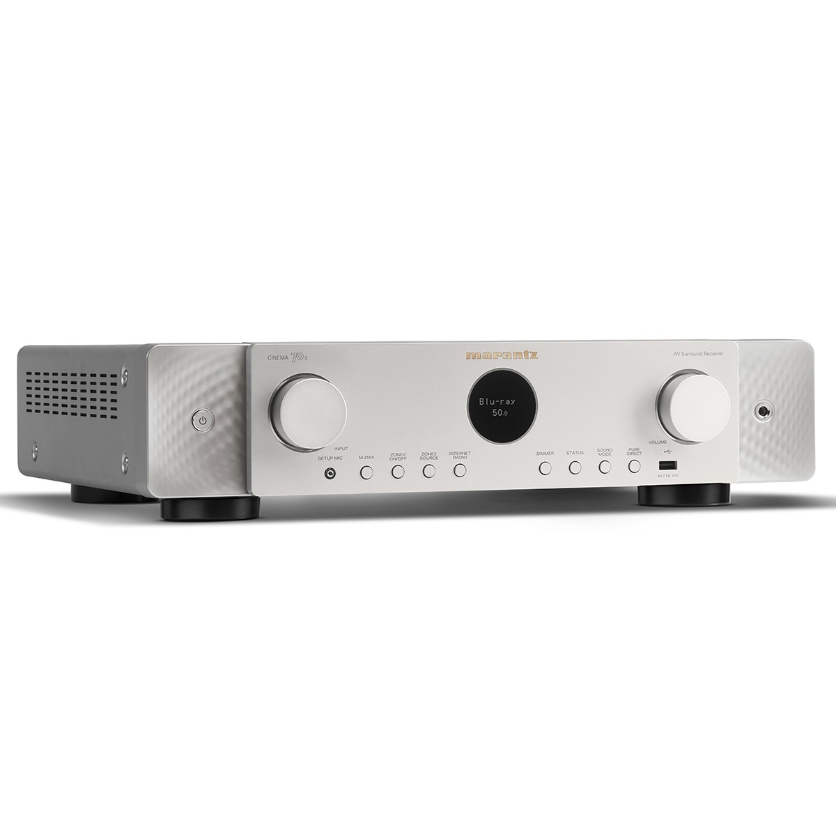 Receptor AV ultradelgado Marantz CINEMA 70s, 7.2, 50W por canal, plata Plata-3
