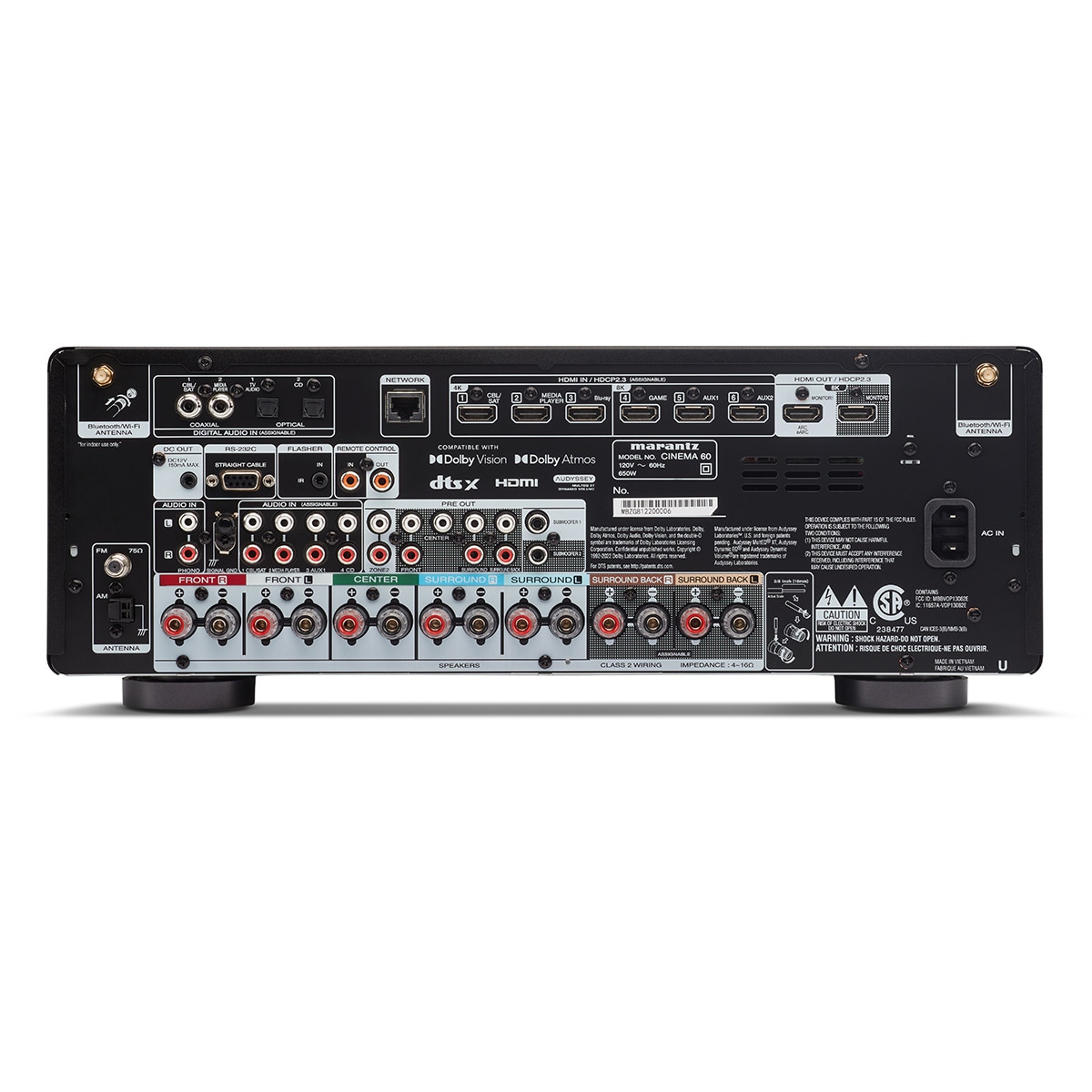 Receptor  AV Marantz CINEMA 60, 7.2, 100W por canal, negro Negro-4