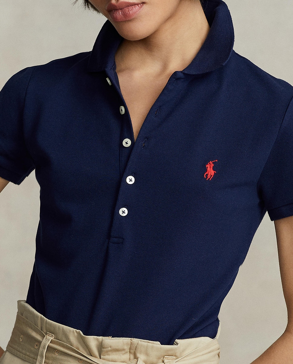 Polo Liso Slim Fit Azul-marinho-3