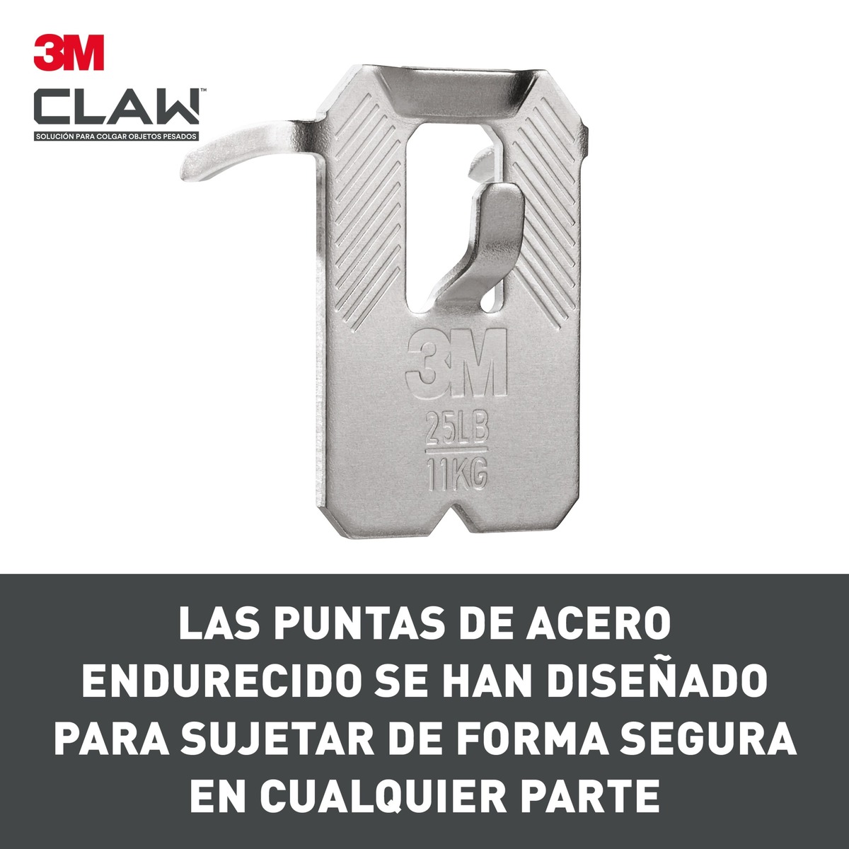 Gancho Fijacuadros Paredes Yeso Claw 11 kg - 2 Uds Gris-3