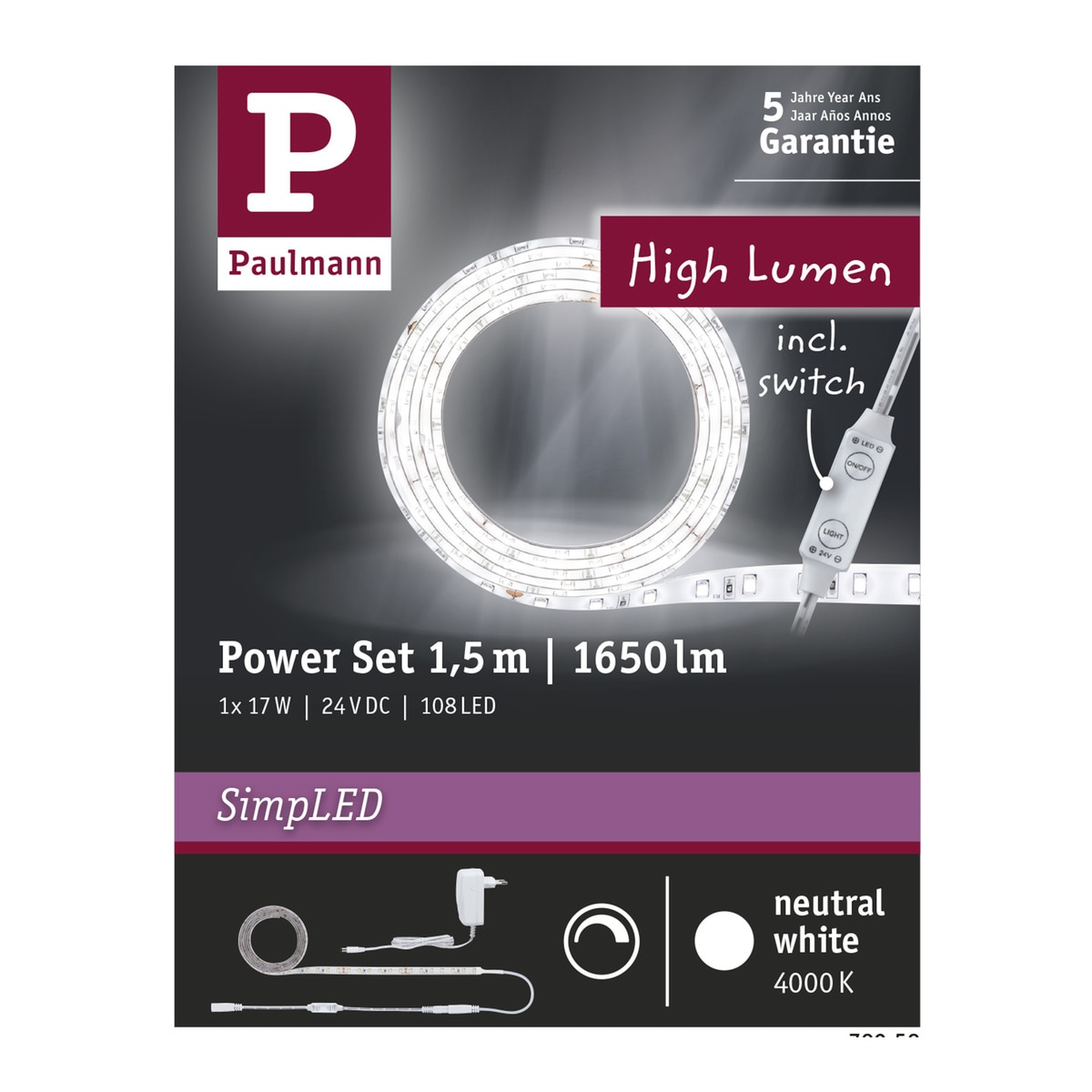 Tira LED regulable 1,5 m 4000K 9
