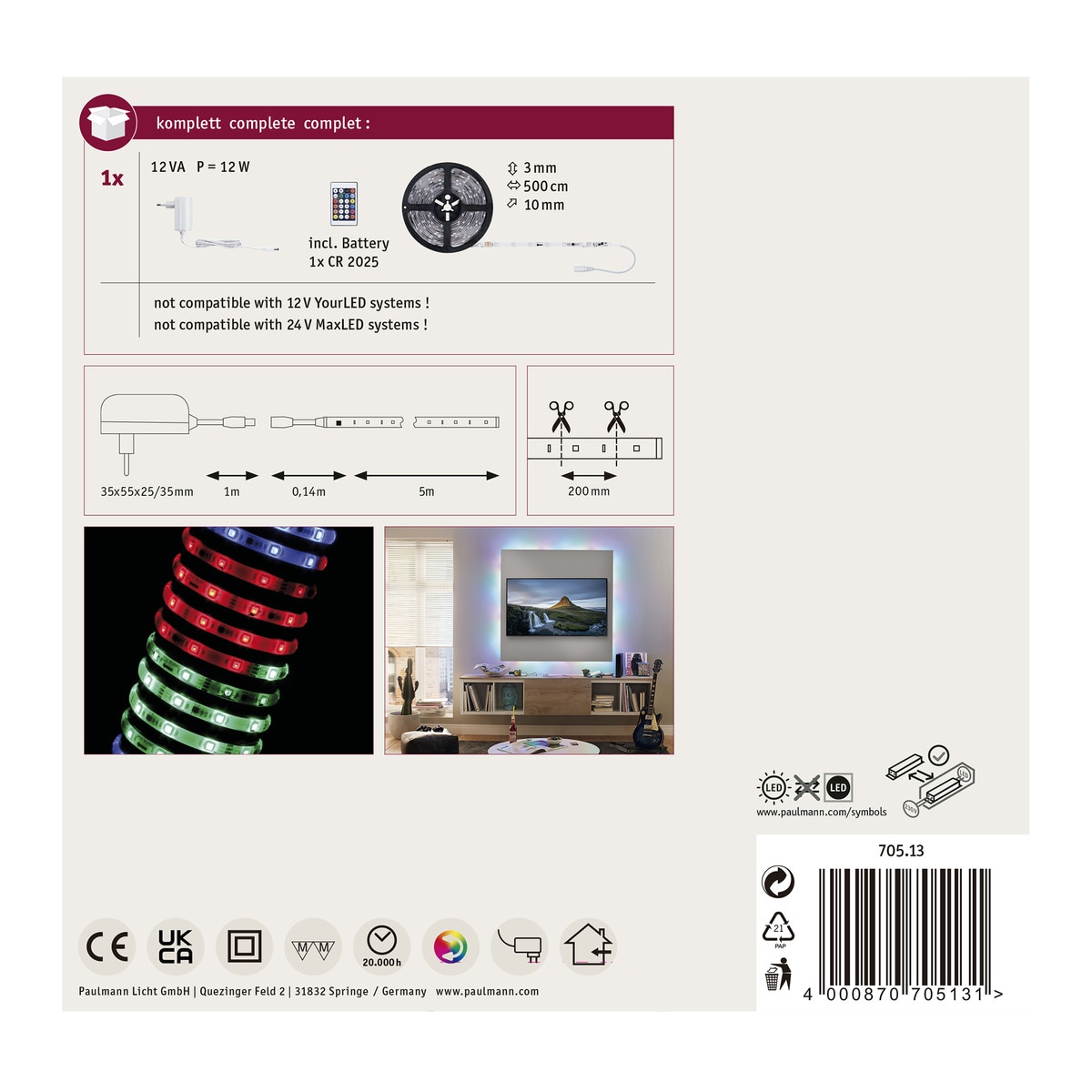 Tira LED motion 5 m RGB 10 W 7