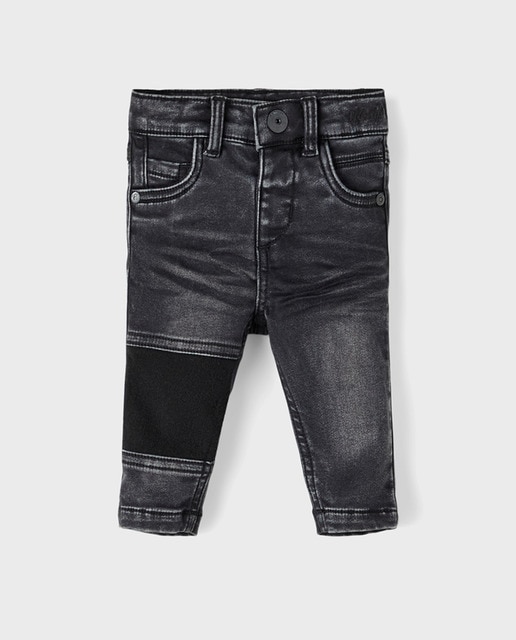 Imagen 0 de Pantalón vaquero de bebé niño con cintura ajustable y detalle en la pernera