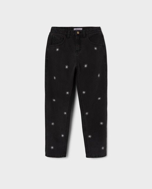 Imagen 0 de Vaqueros de niña bordados Baggy fit con cintura ajustable