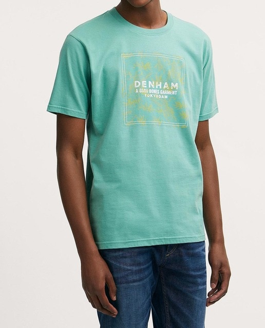 Imagen 0 de Camiseta de hombre en algodón orgánico verde de manga corta