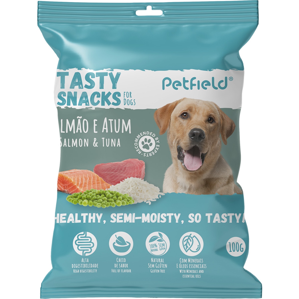 Snack Tasty sabor Salmão e Atum embalagem 100 g