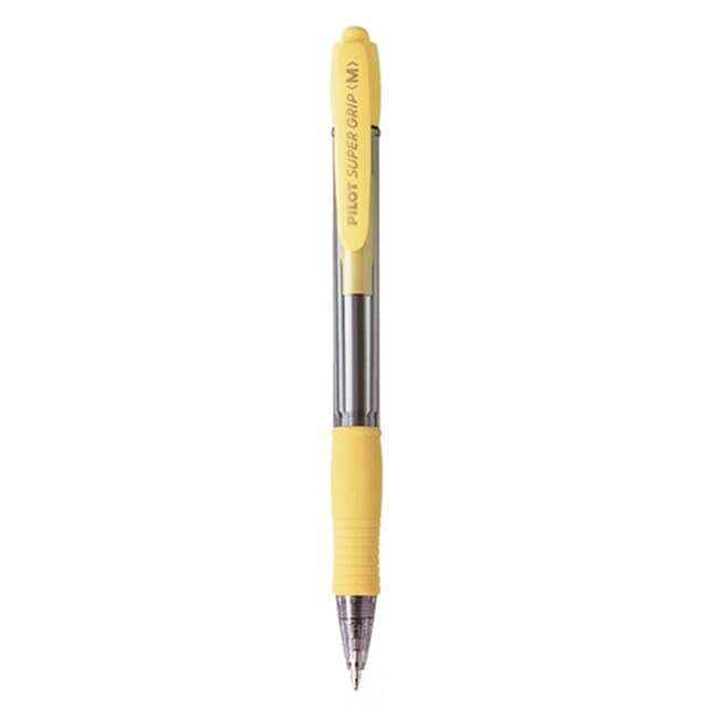 Imagen 0 de Bolígrafo Super Grip Pilot cuerpo amarillo, escritura azul