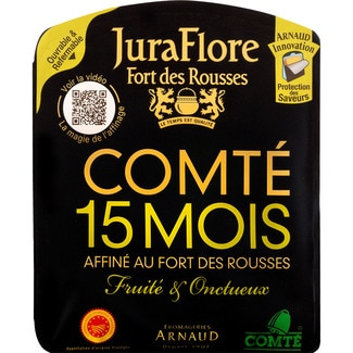 queso francés de vaca de textura lisa y fina elaborado con leche cruda DOP Comté envase 200 g maduración 15 meses - Juraflore