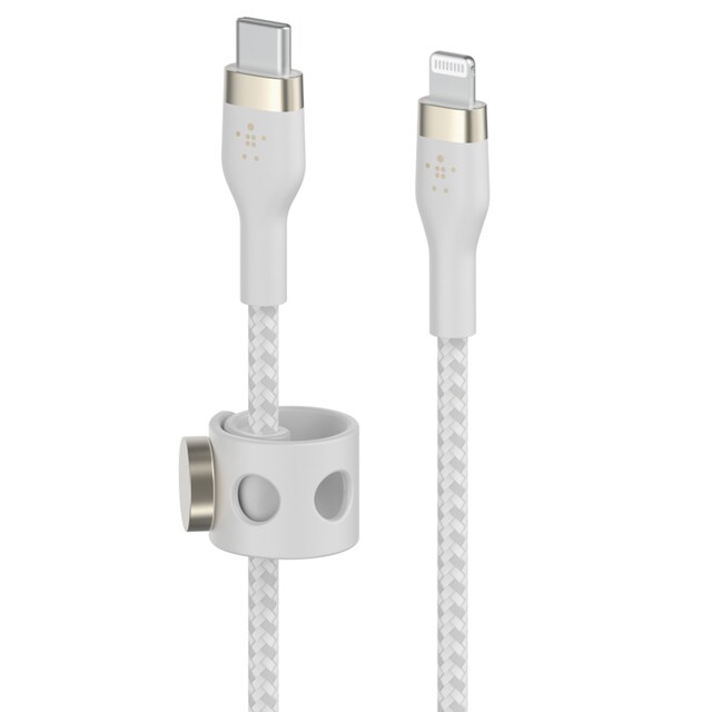 Imagen 0 de Cable antienredos Belkin Boost Charge Pro Flex de USB-C a Lightning blanco