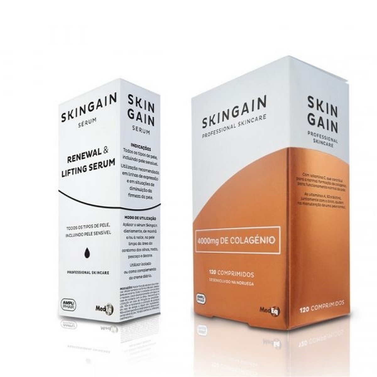 Imagem 0 de Kit Suplemento Alimentar Skingain Oferta Sérum - 120 comp. + 30 ml