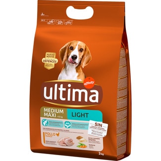 Medium Maxi Light pienso para perros adultos medianos y grandes con pollo bolsa 3 kg - Ultima