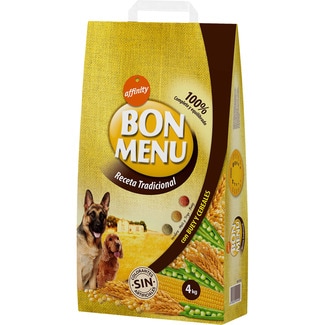 Receta Tradicional pienso para perros adultos con buey y cereales bolsa 4 kg - Bon Menu