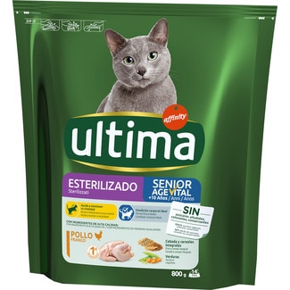 Bolas de Pelo pienso para gatos senior esterilizados con pavo bolsa 800 g - Ultima