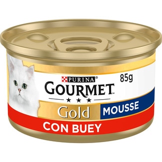 Gold Mousse comida húmeda para gatos con buey lata 85 g - Gourmet