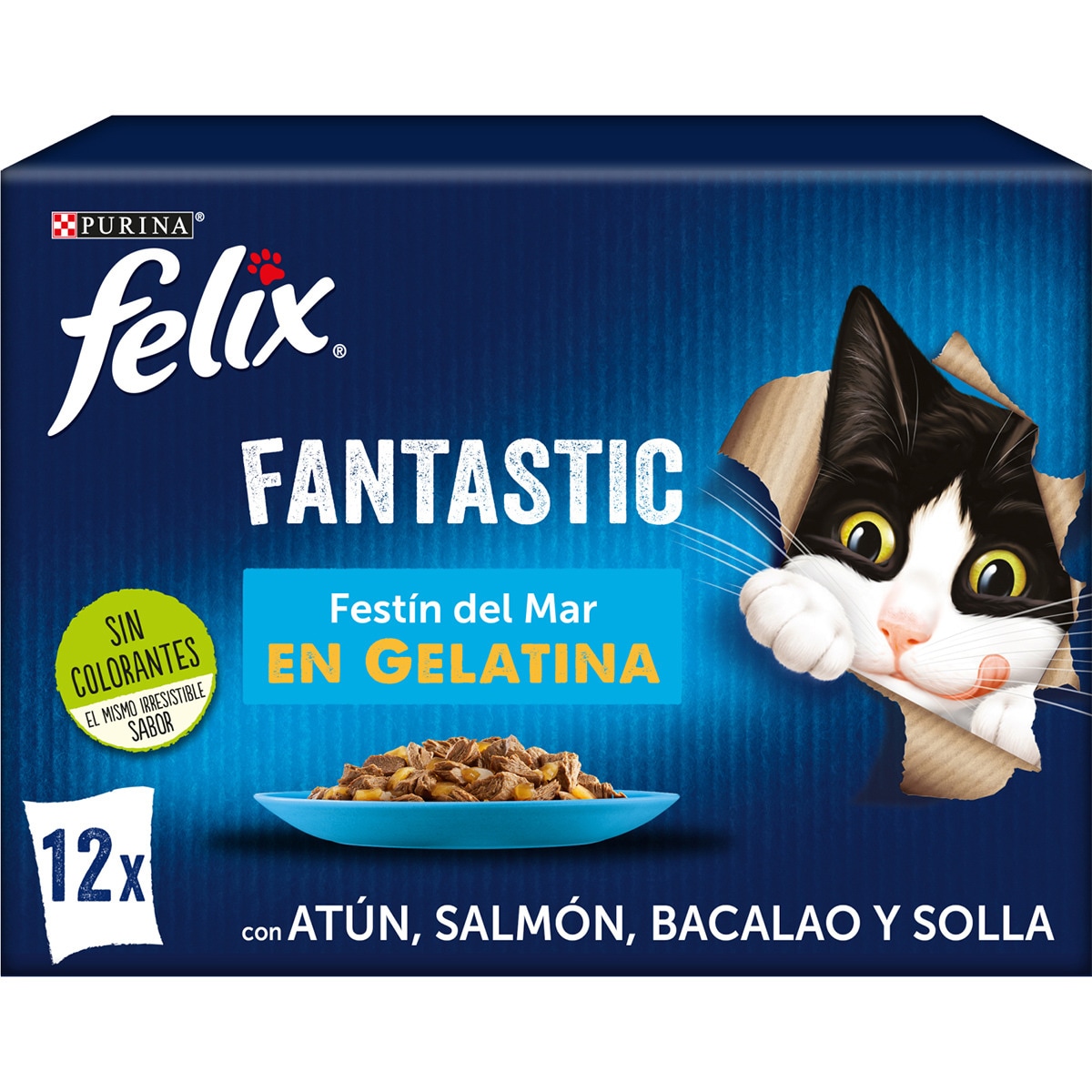 Fantastic comida húmeda para gatos selección de pescados en gelatina caja 12 bolsas 85 g