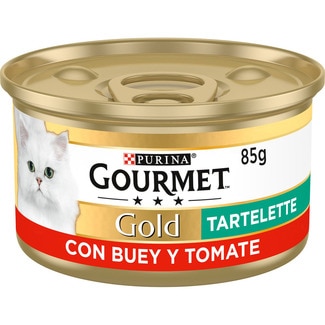 Gold Tartalette comida húmeda para gatos con buey y tomates lata 85 g - Gourmet