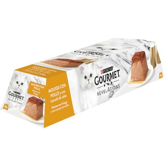 Revelations comida húmeda en mousse para gatos adultos con pollo 4 tarrinas 57 g - Gourmet