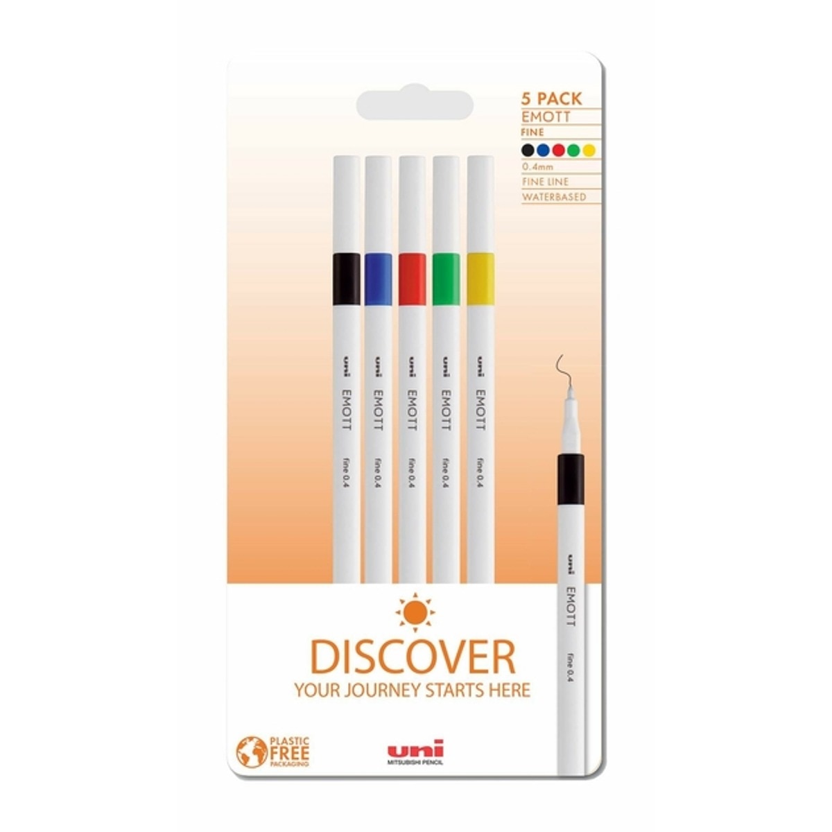 Blister 5 Marcadores Uni Ball Emott Discover 1