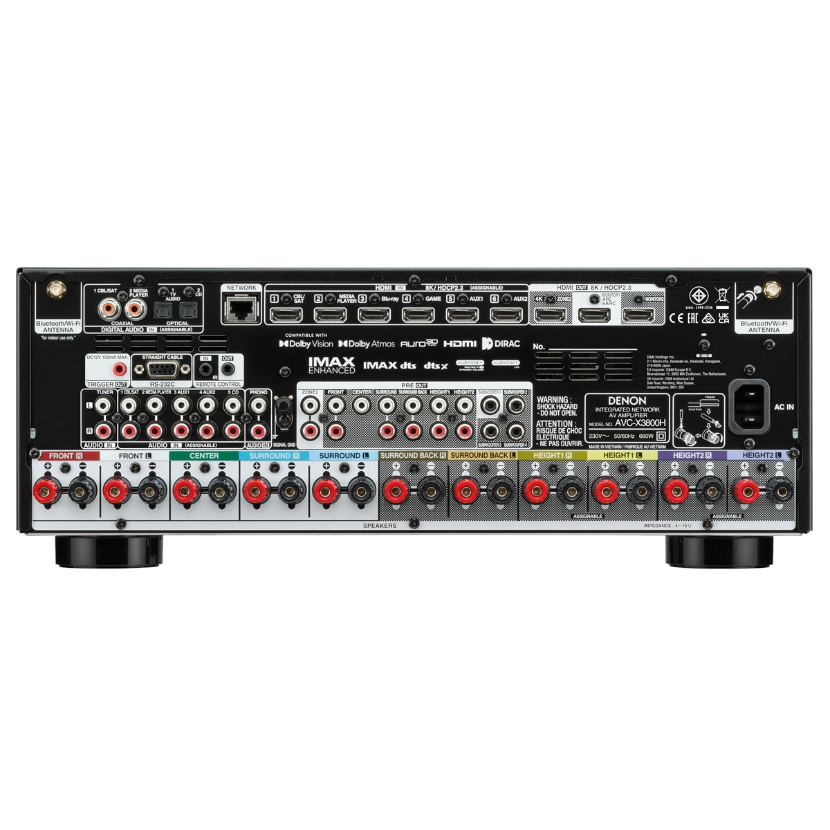 Amplificador AV Denon AVC-X 3800, 9.2, 180W, 8K, negro · Denon