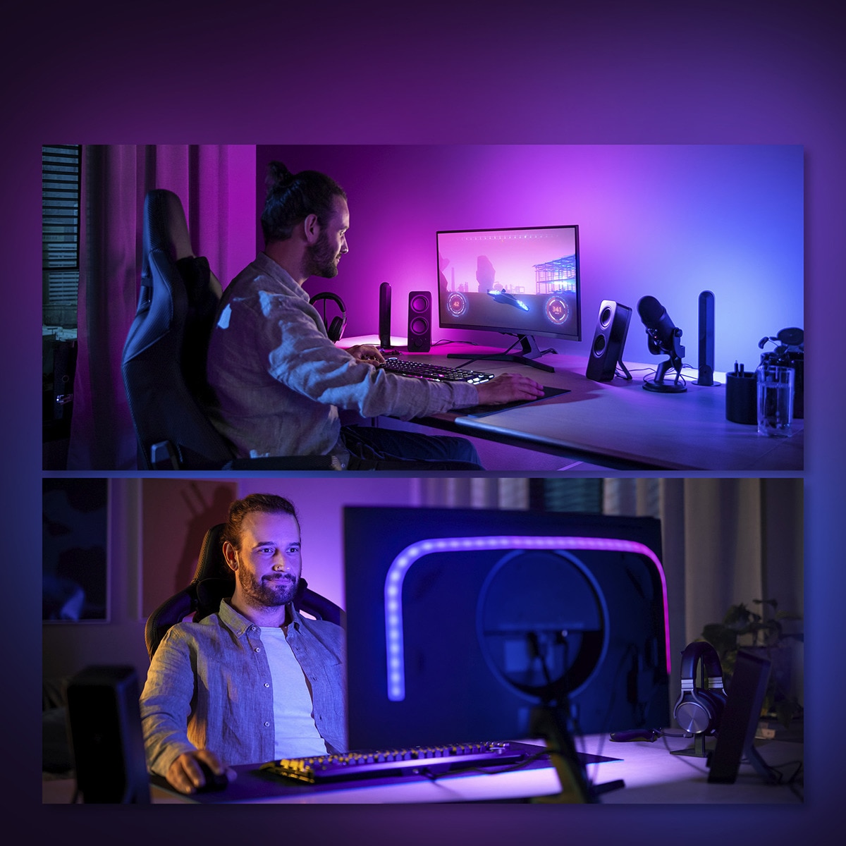 Tira de luces LED Philips Hue Play Gradient para PC - 24-27" Blanco-5