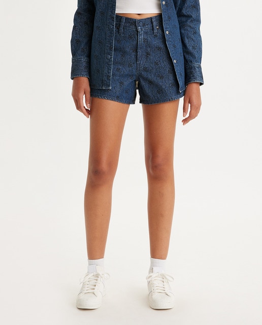 Imagen 0 de Short vaquero de mujer Wellthread™ 80s Mom con estampado de flores