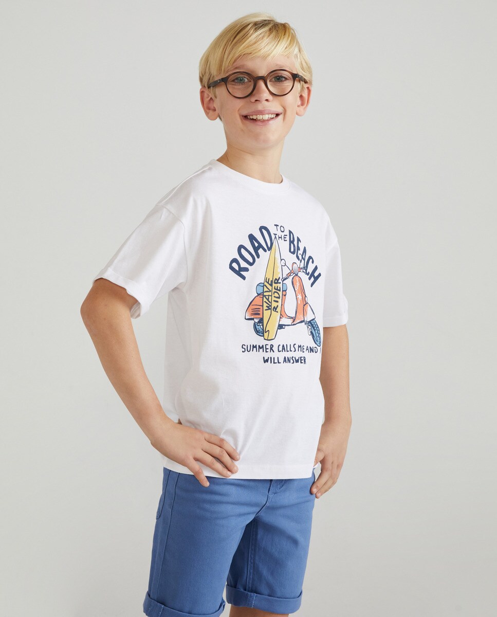 Tshirt à manches courtes avec imprimé sur le devant