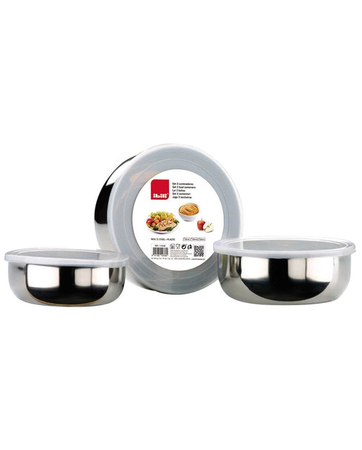 Imagen 0 de Set de 3 contenedores inox  14+16+18 cms.