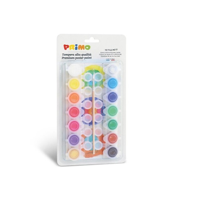 Imagem 0 de Conjunto 14 Frascos 4,5ml Guache Primo Cores Variadas