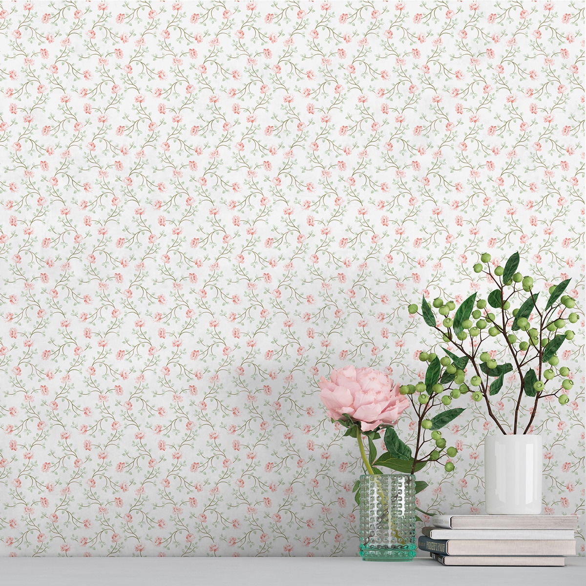 Papel Pintado Petit Flowers Hana Verde-2