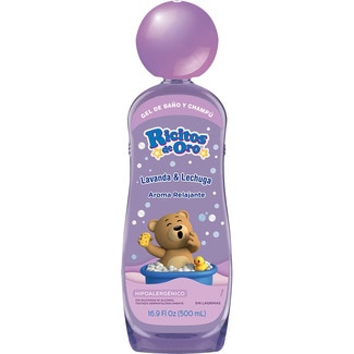 gel de baño y champú hipoalergénico Lavanda y Lechuga sin siliconas ni alcohol frasco 500 ml - Ricitos De Oro